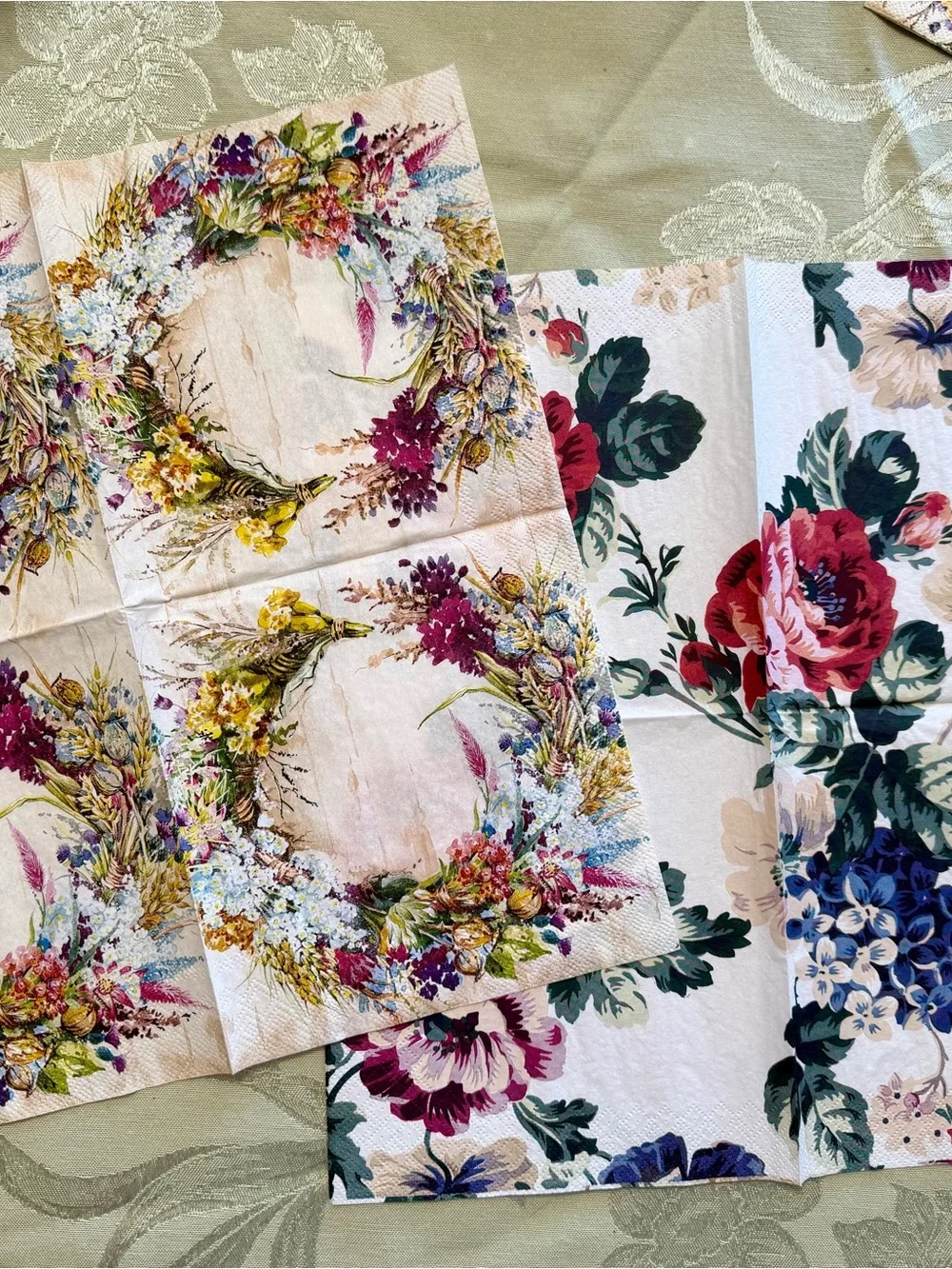 12 Decorative Paper Napkins for Decoupage Junk Journals & Paper Crafts